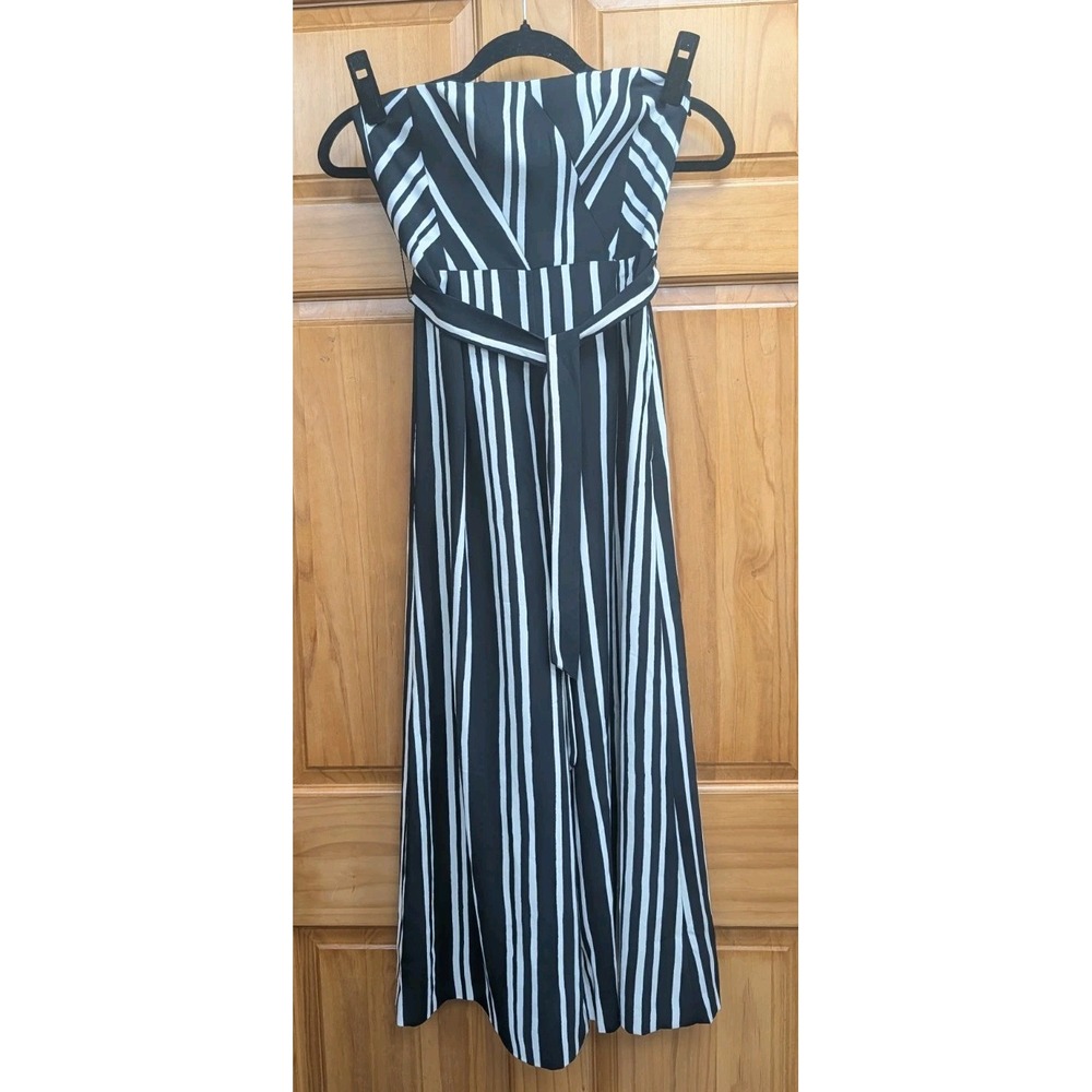 H & M Women's Size 2 Jumpsuit NEW Strapless Available Straps Striped Wide Leg